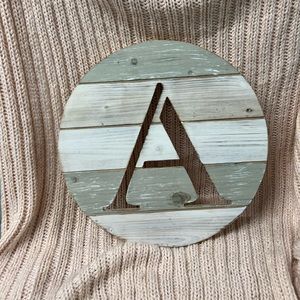 Large Circle Wooden Letter A Sign